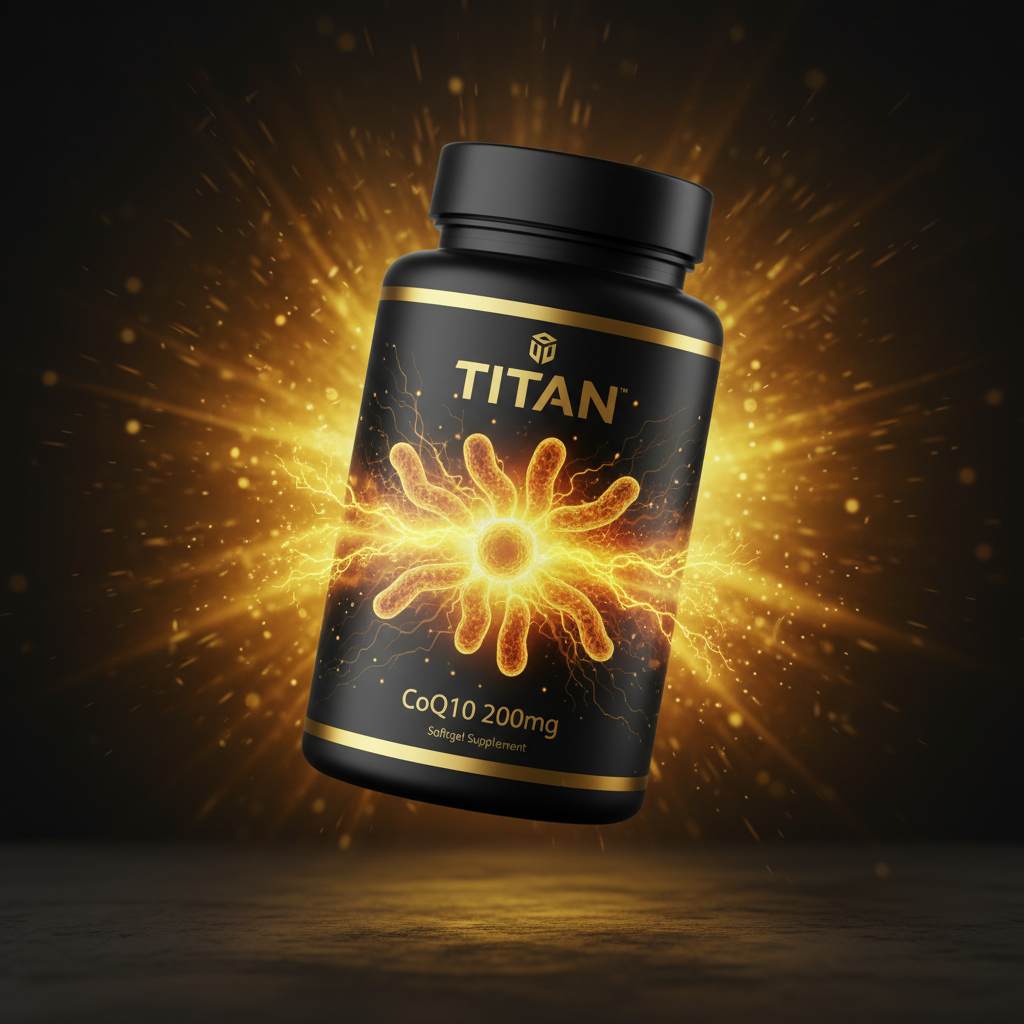 TITAN CoQ10 200mg supplement bottle