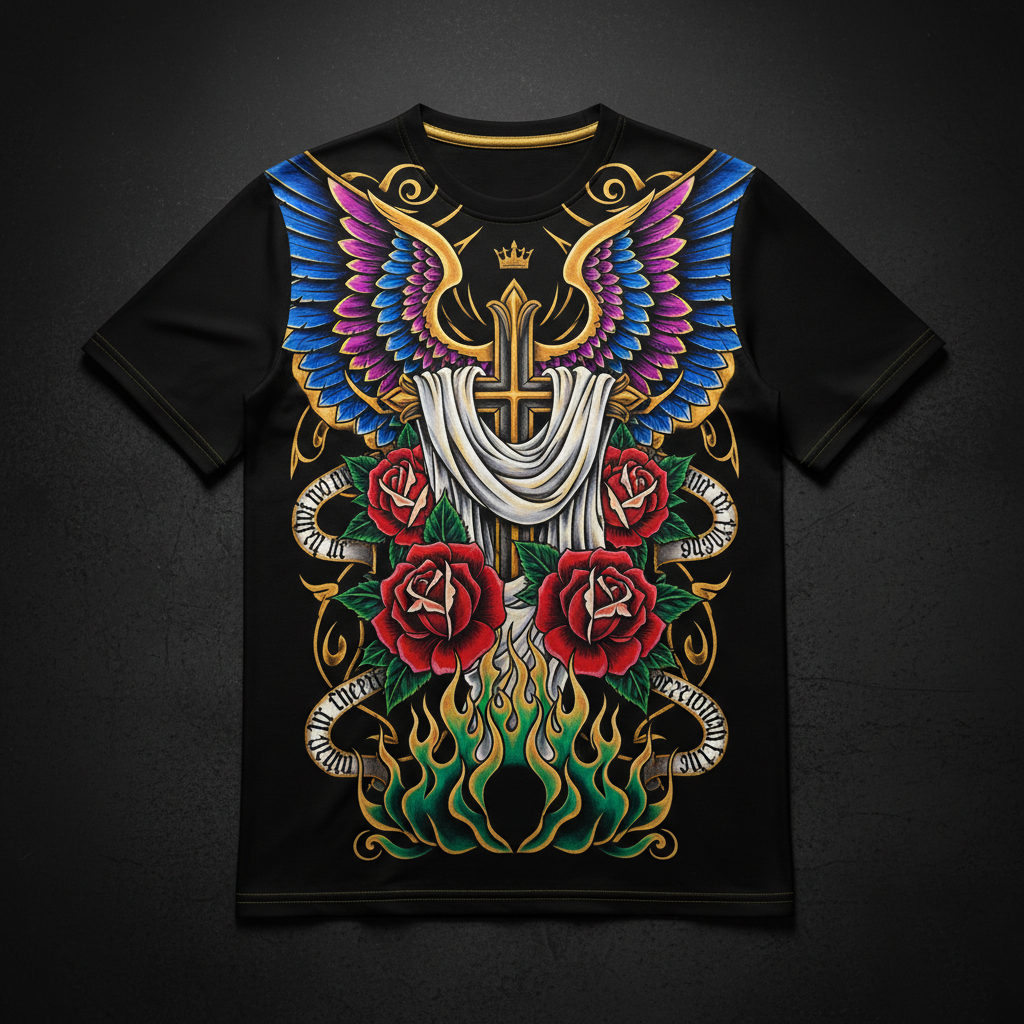 Covered In His Blood Men's Tee — TITAN Crown Edition tattoo artwork