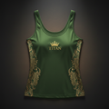 TITAN Women's Everyday Slimming Tank Top with Built-In Bra Olive Green Henna Crown Edition flat lay