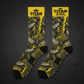 TITAN Crown Edition Golden Sting Crew Socks — Electric Yellow & Black