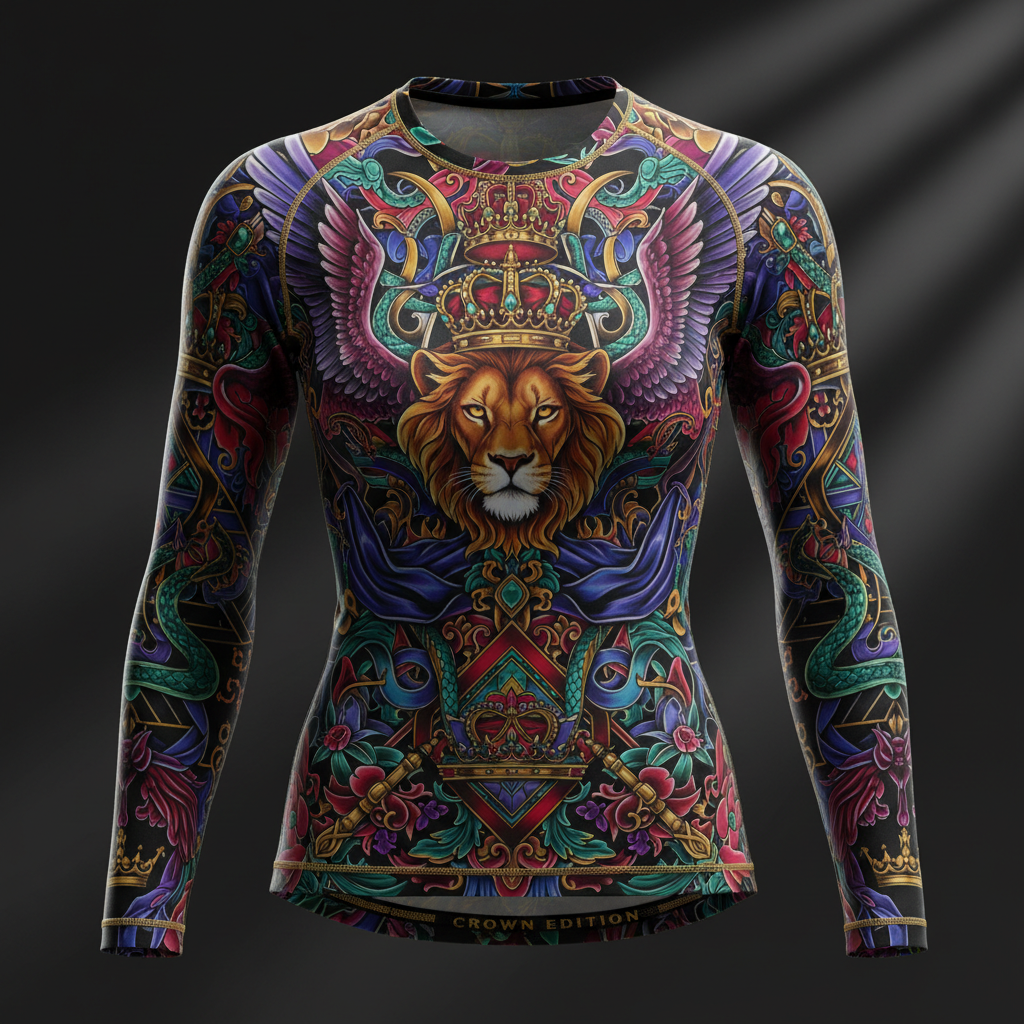TITAN Crown Edition Women's Tattoo Art Compression Long Sleeve Top
