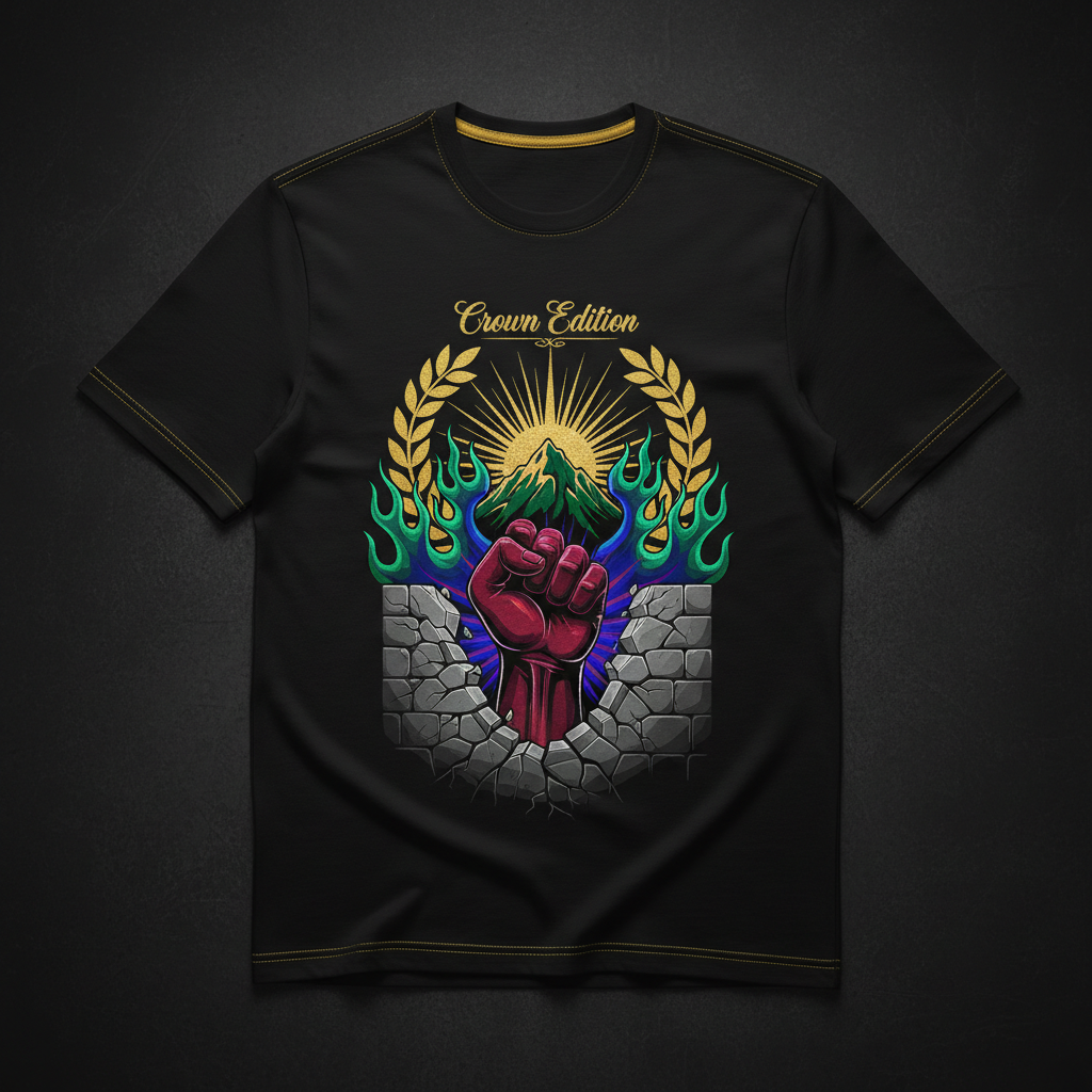 Overcoming Men's Tee — TITAN Crown Edition tattoo artwork