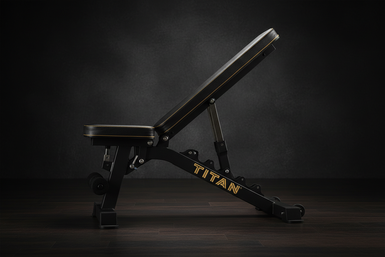 TITAN Crown Edition Adjustable Weight Bench matte black gold