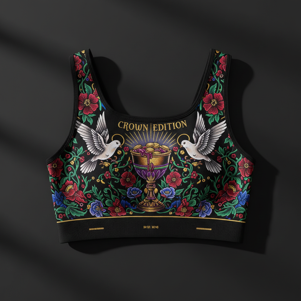 His Grace Is Enough Women's Crop Top — TITAN Crown Edition tattoo artwork