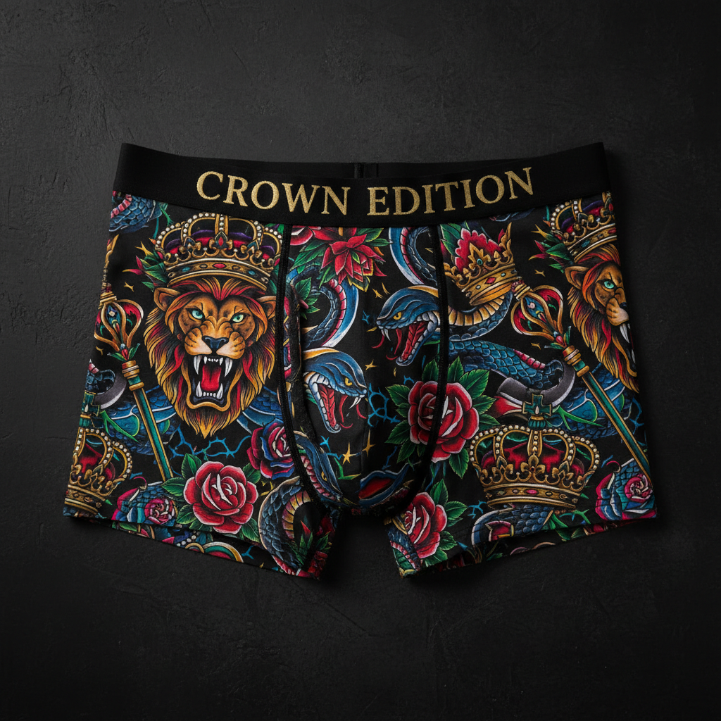 TITAN Men's Boxer Briefs Crimson Dragon Crown Edition