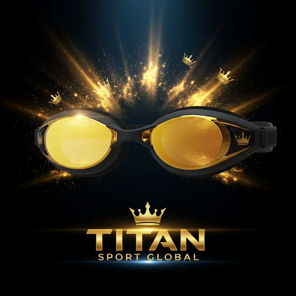 TITAN SPORT GLOBAL pro swim goggles gold mirror racing edition