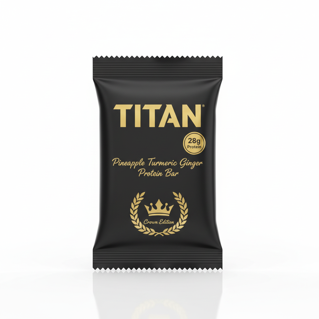 TITAN Pineapple Turmeric Ginger Protein Bar Crown Edition packaging