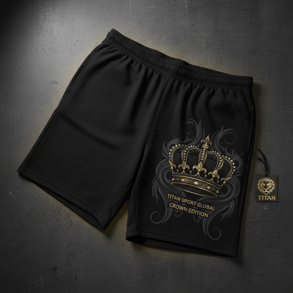 TITAN Men's Crown Edition Lounge Shorts Charcoal Gold