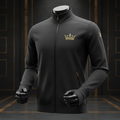 TITAN Volleyball Warm-Up Jacket Crown Edition matte black gold crown logo full-zip thumbhole cuffs ghost mannequin