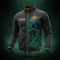 TITAN Elite Zip-Up Track Jacket Men's Black & Gold — Crowned Black Panther Edition