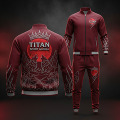 TITAN Crown Edition The Blood Moon Tracksuit — Burgundy & Silver