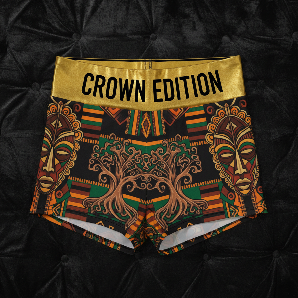 TITAN Crown Edition Tattoo Art African Tribal Shorts Women's Athletic Bottoms