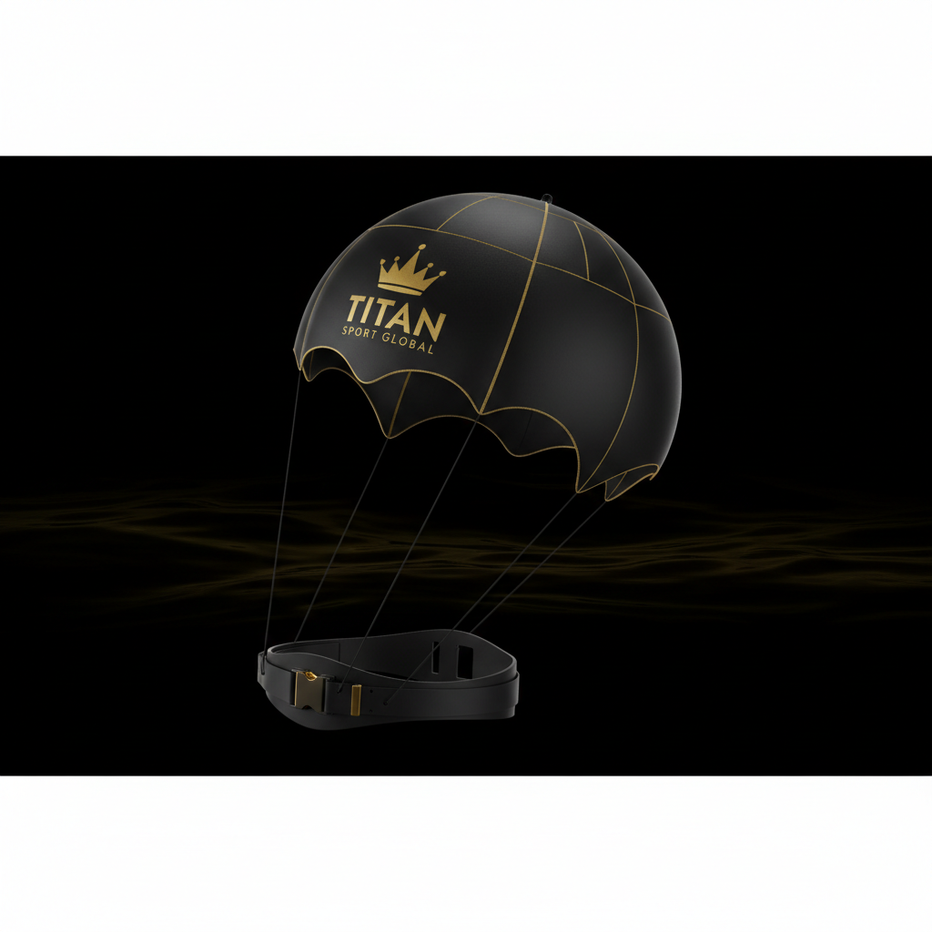 TITAN Swim Parachute Resistance Trainer Blackout — matte black with gold crown logo