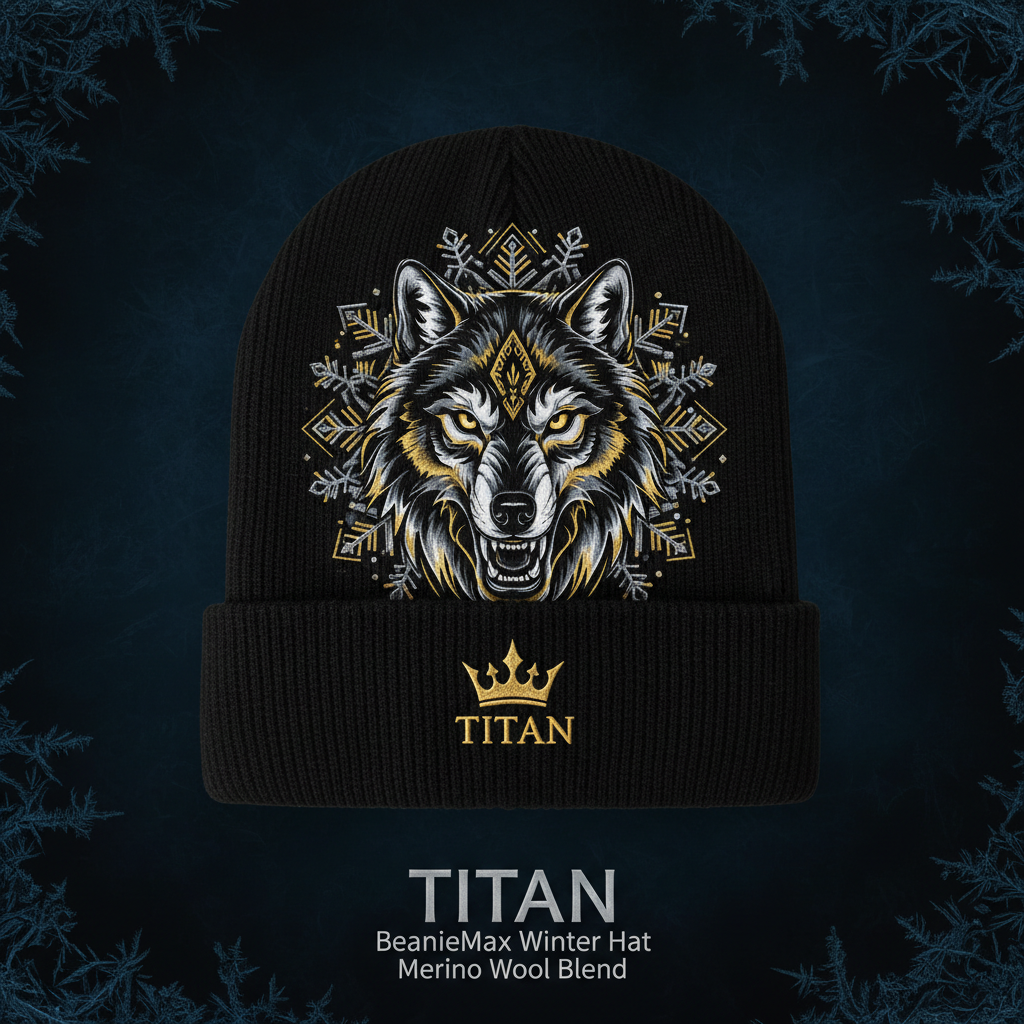 TITAN BeanieMax Winter Hat - Merino Wool Blend flat lay