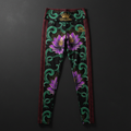TITAN Crown Edition Tattoo Art Women's Lounge Athletic Leggings - bold colorful tattoo artwork on matte black performance fabric