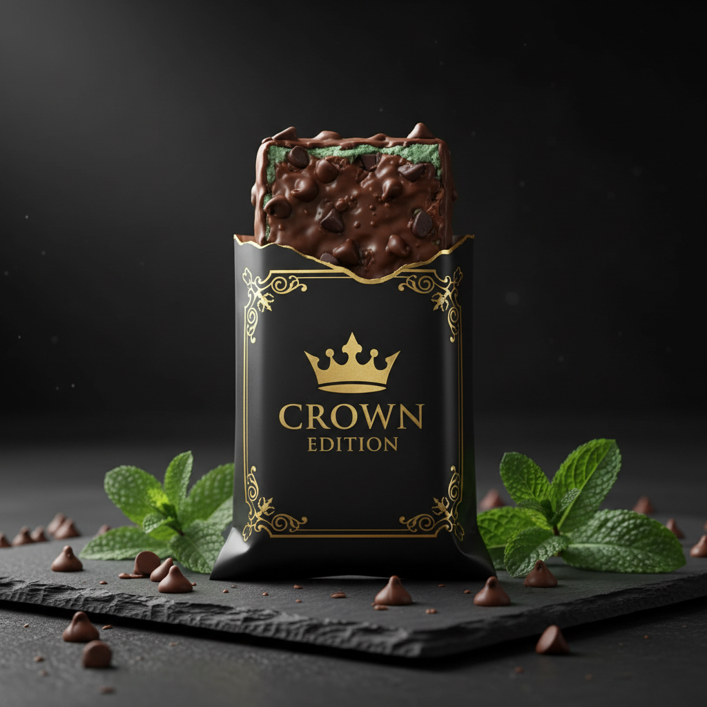 TITAN Mint Chocolate Chip Protein Bar — Crown Edition matte black packaging
