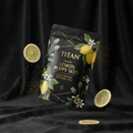 TITAN Organic High-Protein Bliss Ball Mix Lemon Poppy Seed — ultra-premium luxury editorial product shot