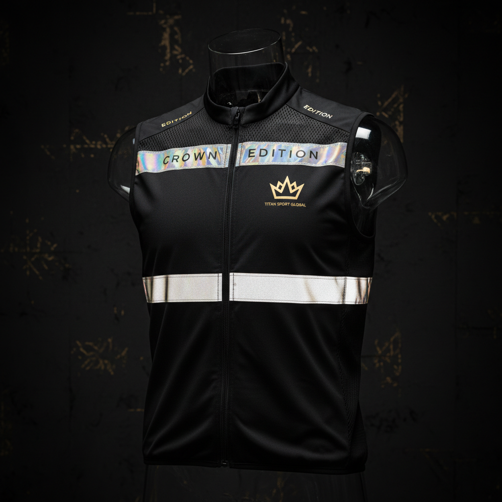 TITAN Crown Edition Cycling Reflective Vest Matte Black Gold