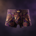 TITAN Crown Edition Men's Royal Lion Boxer Briefs — Plum Purple & Gold