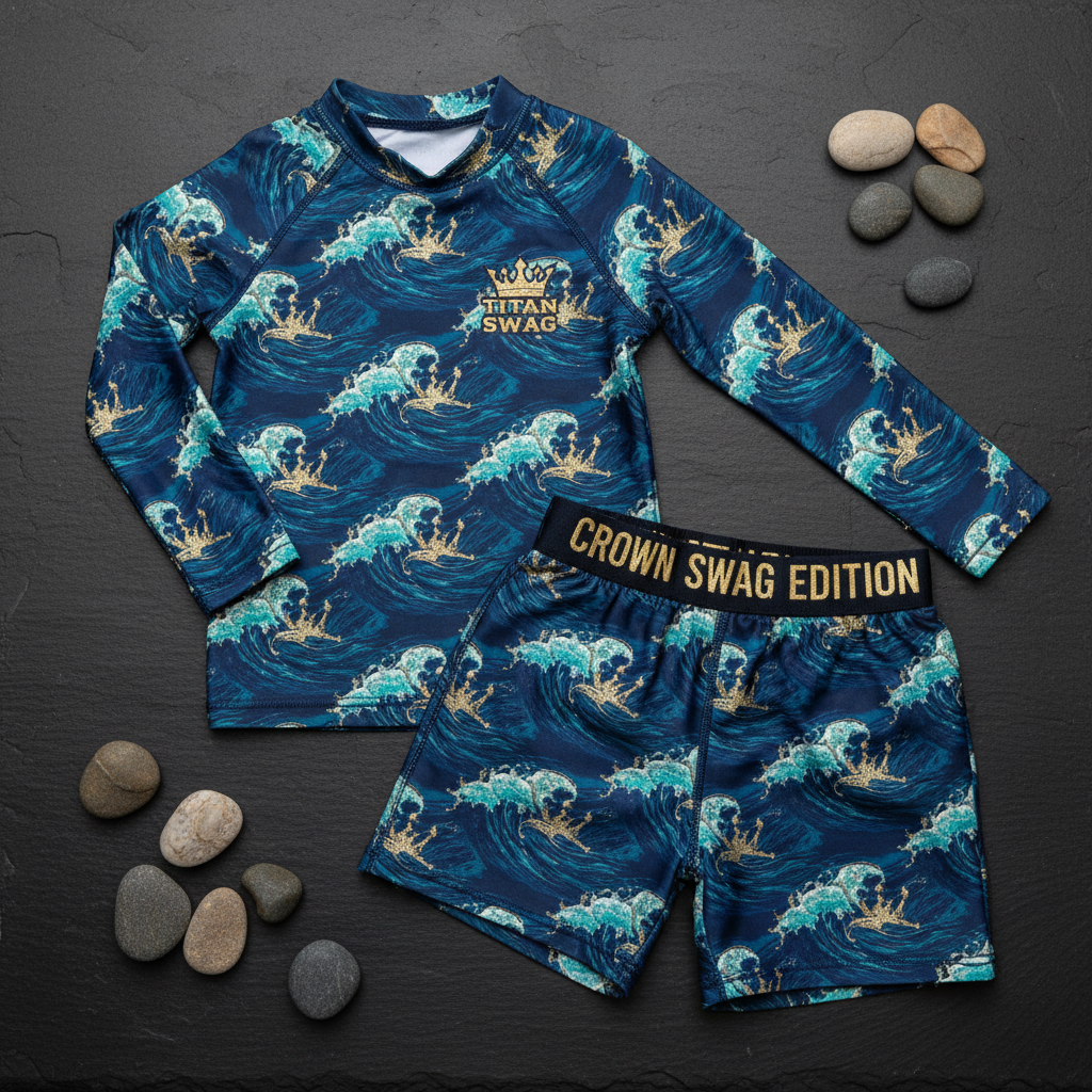 TITAN Kids Ocean Wave Crown Swim Set — Wave Royals SWAG Edition
