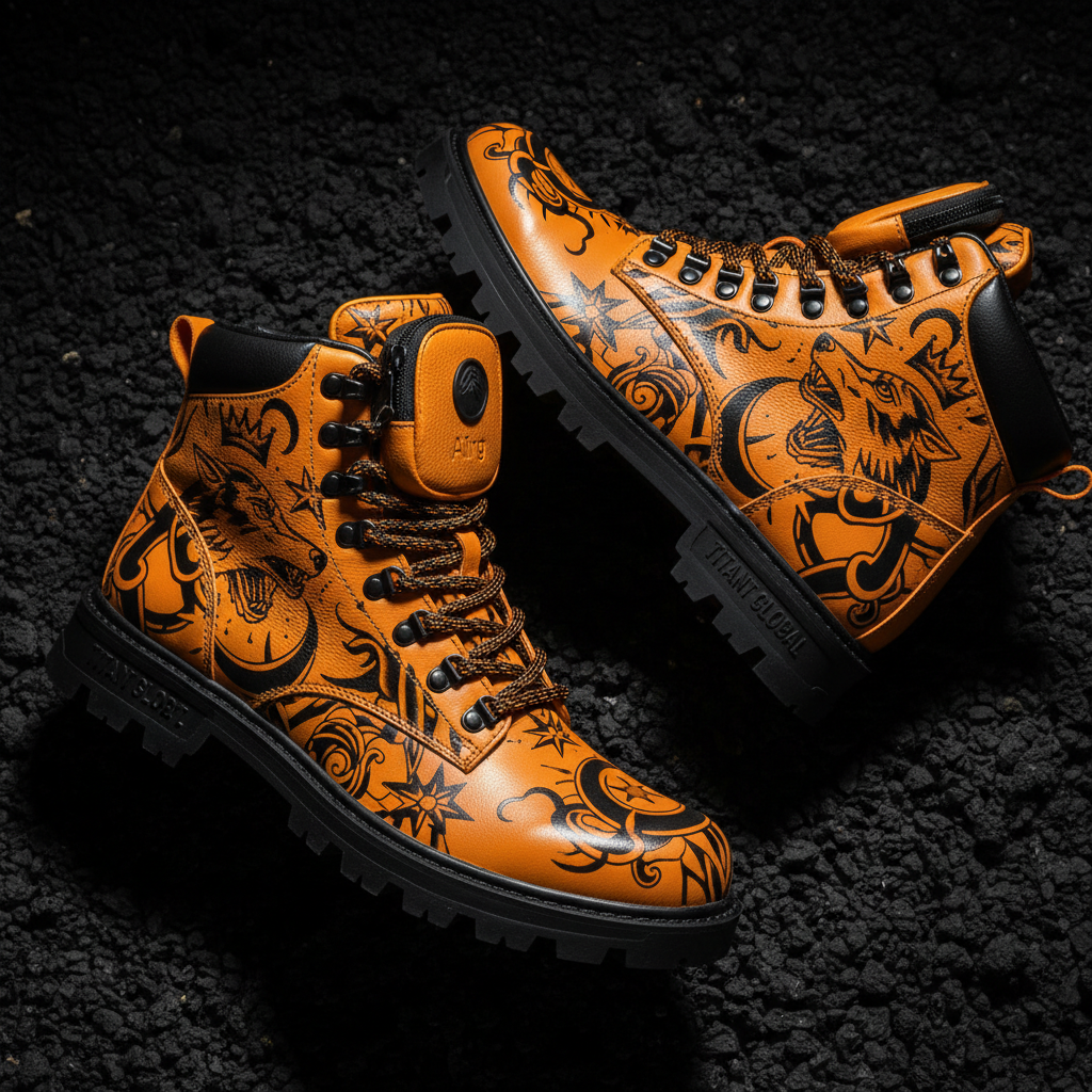 TITAN Hiking Boot — Wolf Bright Orange Tattoo Edition