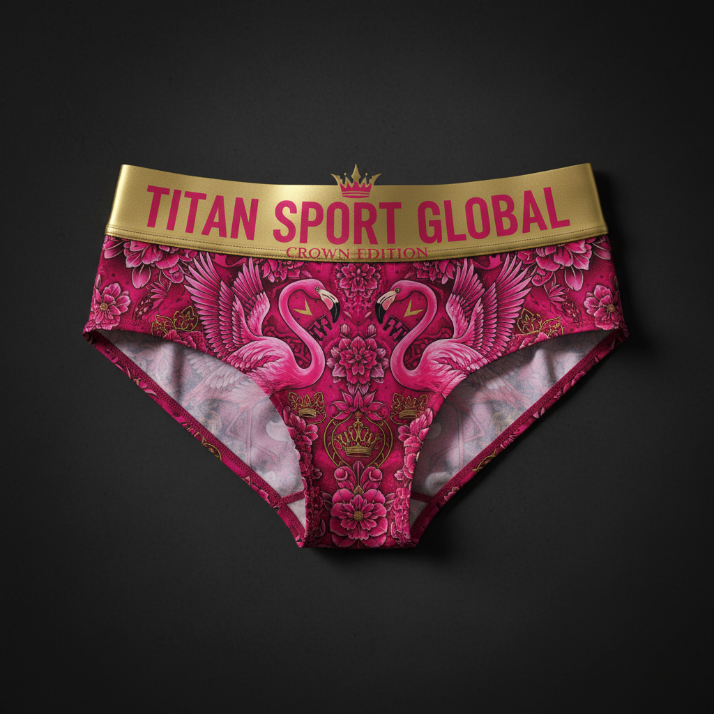 TITAN Crown Edition Women's Flamingo Queen Sport Briefs — Fuchsia & Gold