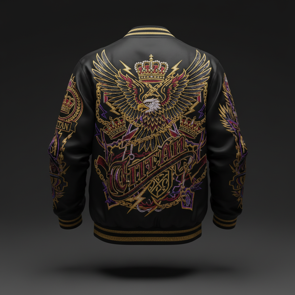 TITAN Embroidered Patch Bomber Jacket