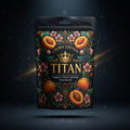 TITAN Organic Dried Apricots — Unsulfured, Crown Edition tattoo-style artwork