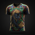 TITAN Men's V-Neck Tee - Aztec Jaguar Crown Edition Design