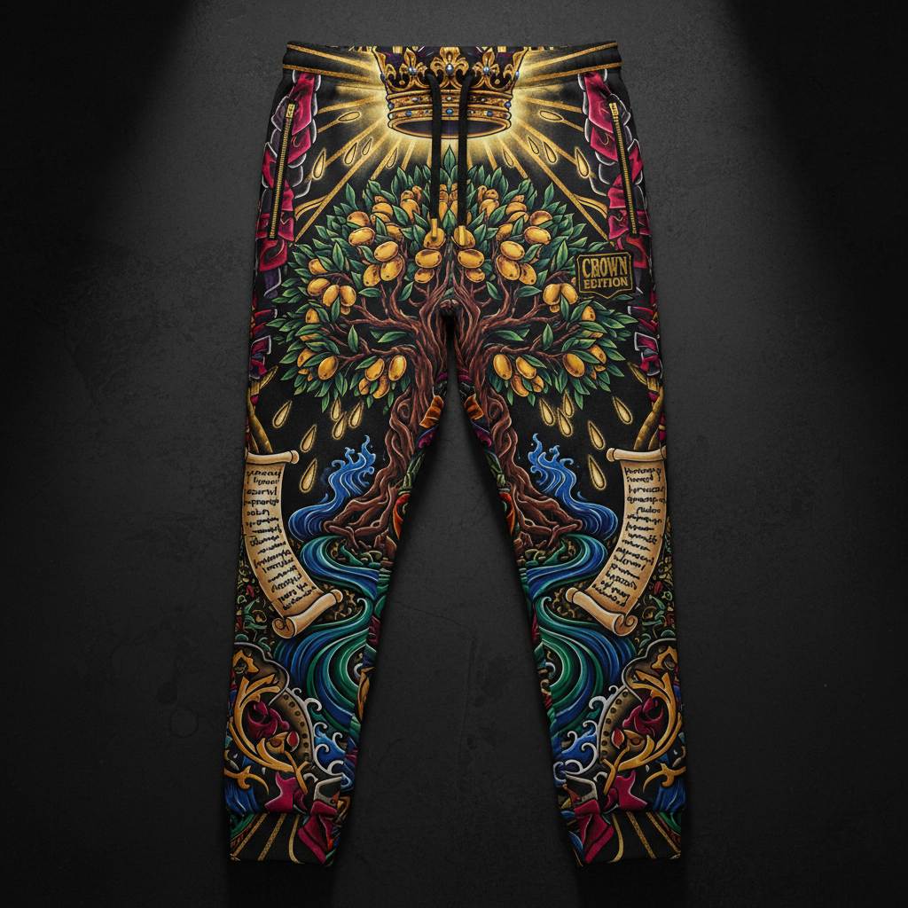 Blessed Is The Man Men's Joggers — TITAN Crown Edition tattoo artwork