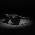 TITAN Outdoor Sport Sunglasses Blackout Gold — matte black with gold crown logo