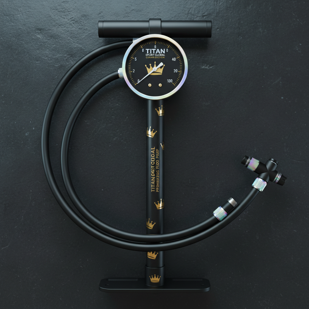 TITAN Crown Edition Cycling Floor Pump Matte Black Gold