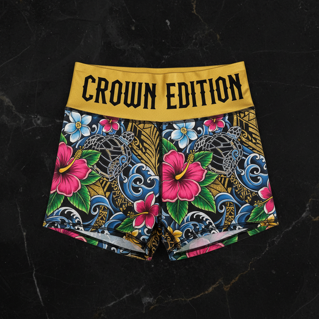 TITAN Crown Edition Tattoo Art Hawaiian Shorts Women's Athletic Bottoms