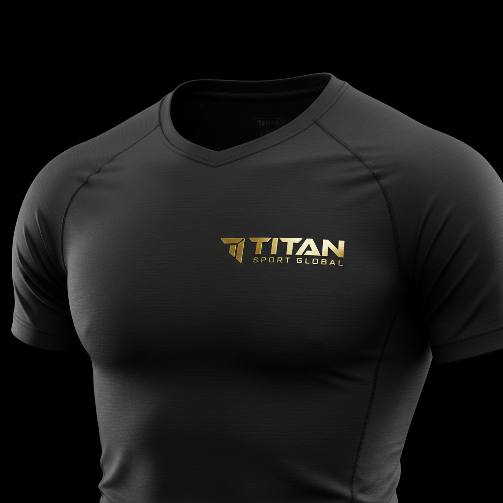 TITAN Performance T-Shirt - Black athletic tee with gold logo