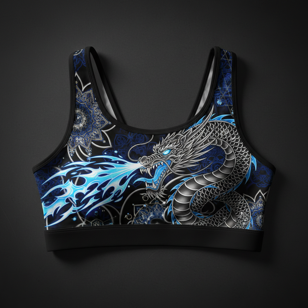 TITAN Crown Edition Women's Sports Bra — Dragon Empress Tattoo Art