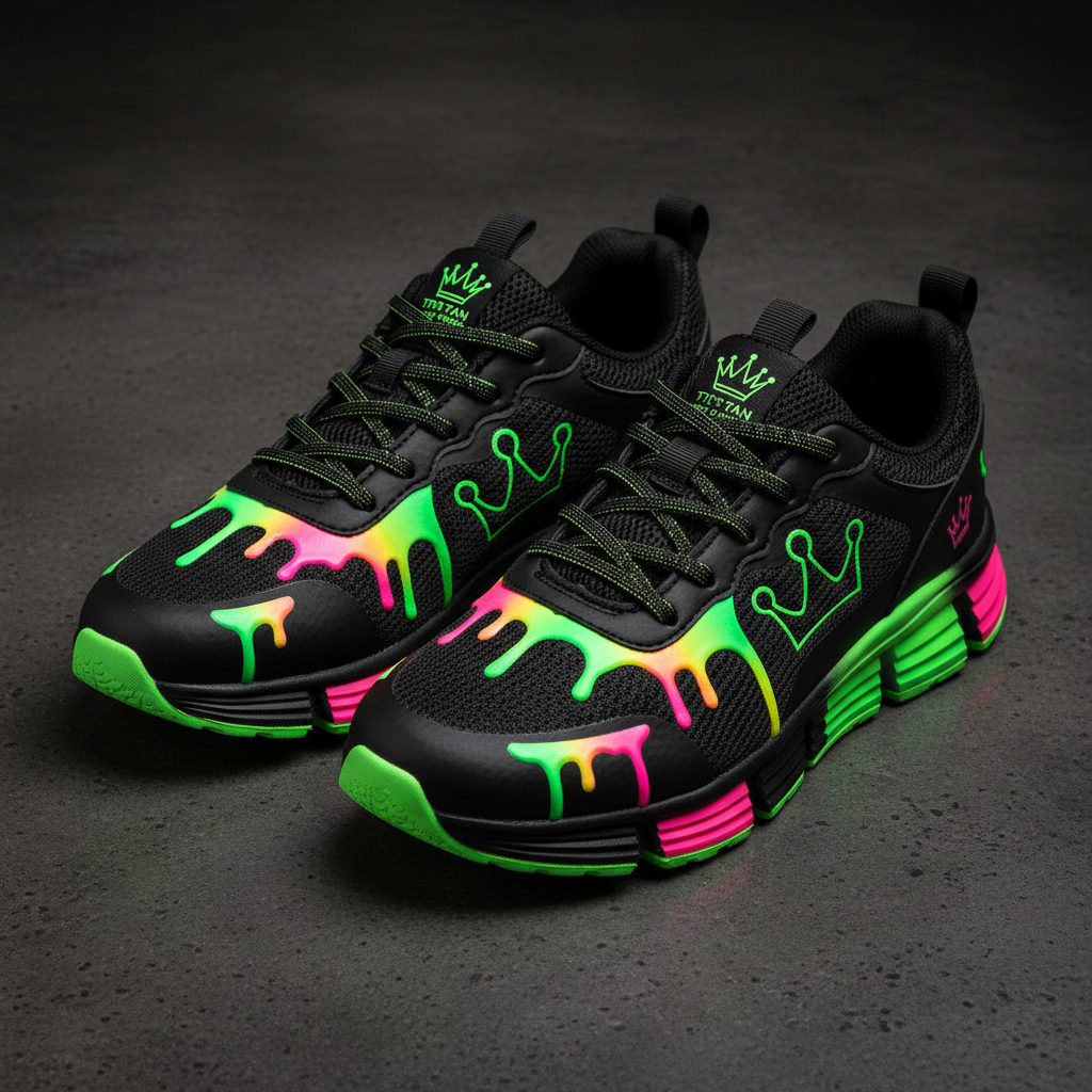 TITAN Women's Neon Drip Crown Training Shoes flat lay