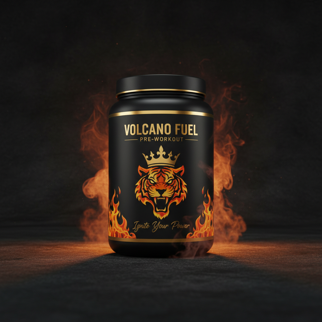 TITAN Pre-Workout Inferno Tiger Flame Crown Edition black orange gold tub