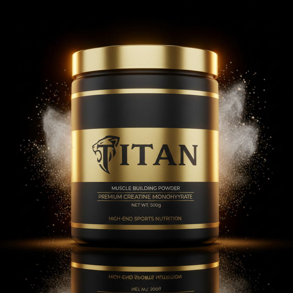 TITAN Creatine Monohydrate - Black & Gold Pure Micronized Powder