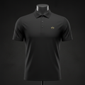 TITAN Golf Polo Shirt Vol 2 Crown Edition matte black gold crown logo left chest ghost mannequin athletic fit