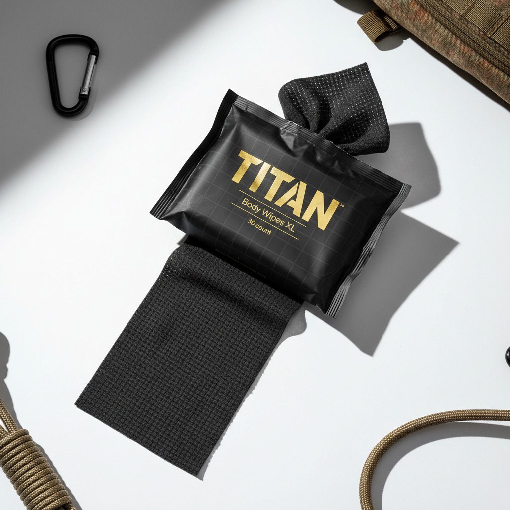 TITAN Body Wipes XL Shower Wipes 30 Count