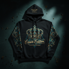 TITAN Men's Crown Edition Lounge Hoodie — Deep Teal Gold