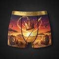 TITAN Savanna Queen Women's Cozy Boxer Shorts Crown Edition — anime savanna warrior queen art on matte black