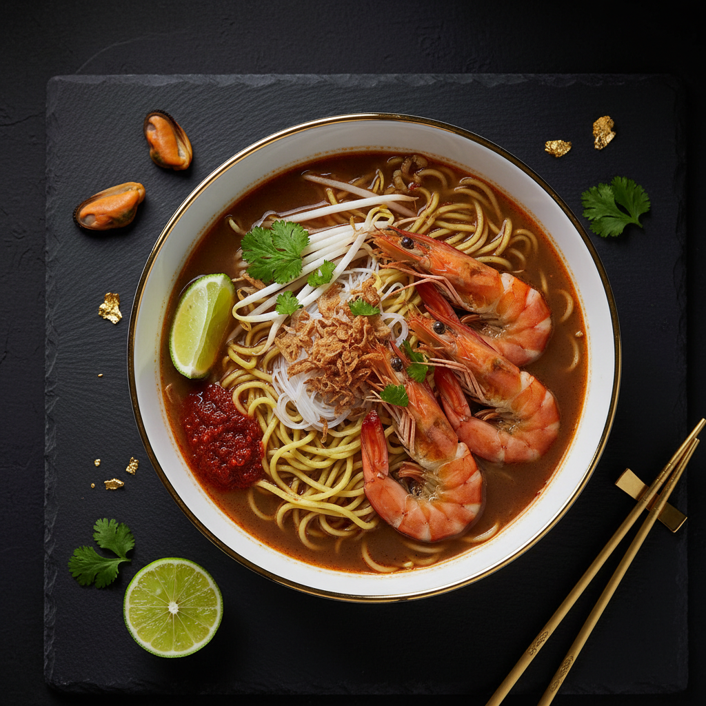 TITAN Singaporean Prawn Noodle Seafood Muscle Dinner Bowl