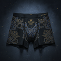 TITAN Women's Cozy Boxer Shorts Crown Edition Midnight Blue Gold