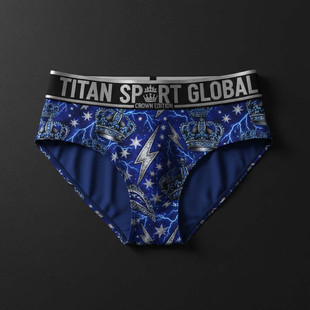TITAN Crown Edition Women's Electric Storm Sport Briefs — Electric Blue & Silver