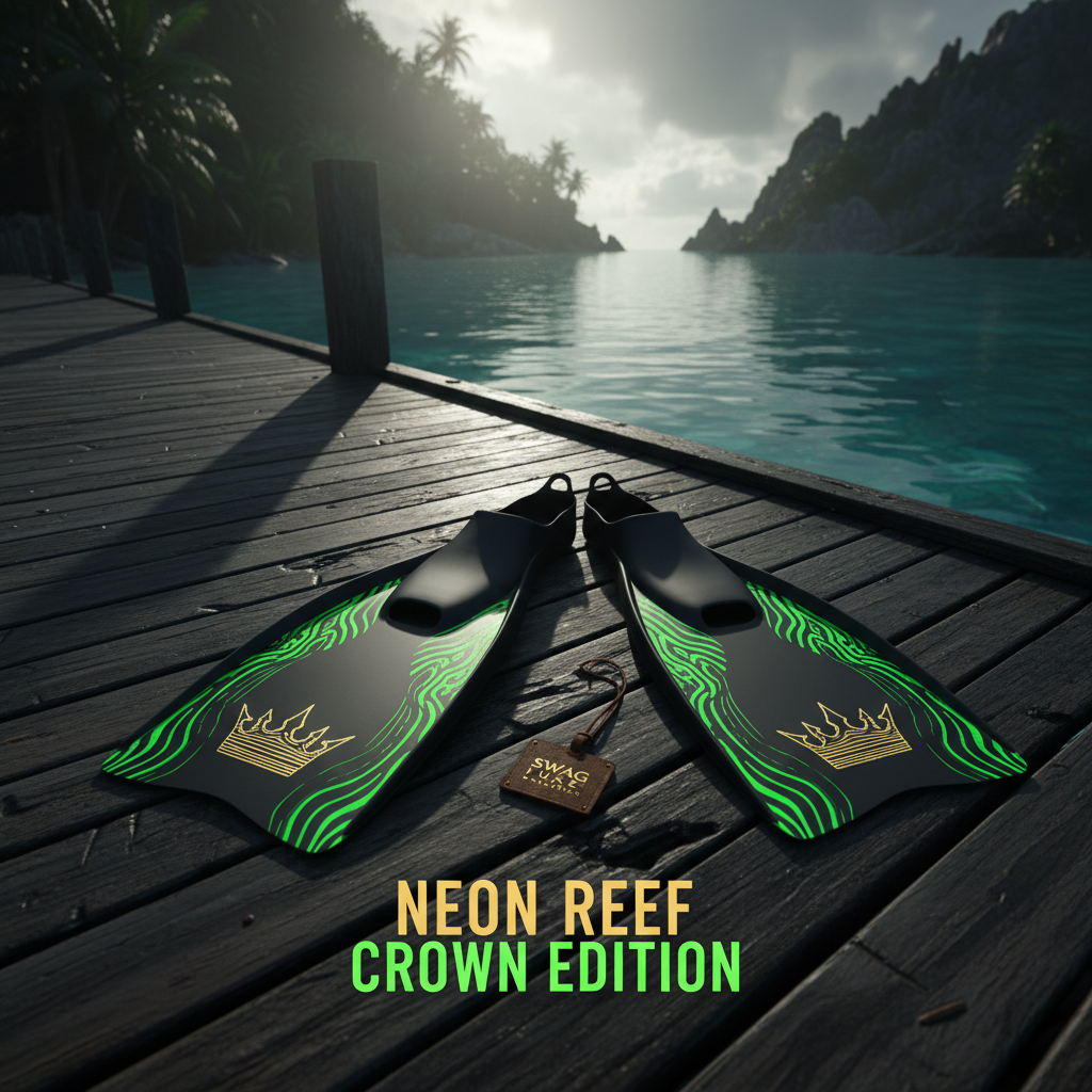 TITAN Off-Grid Swim Fins Neon Reef SWAG Edition