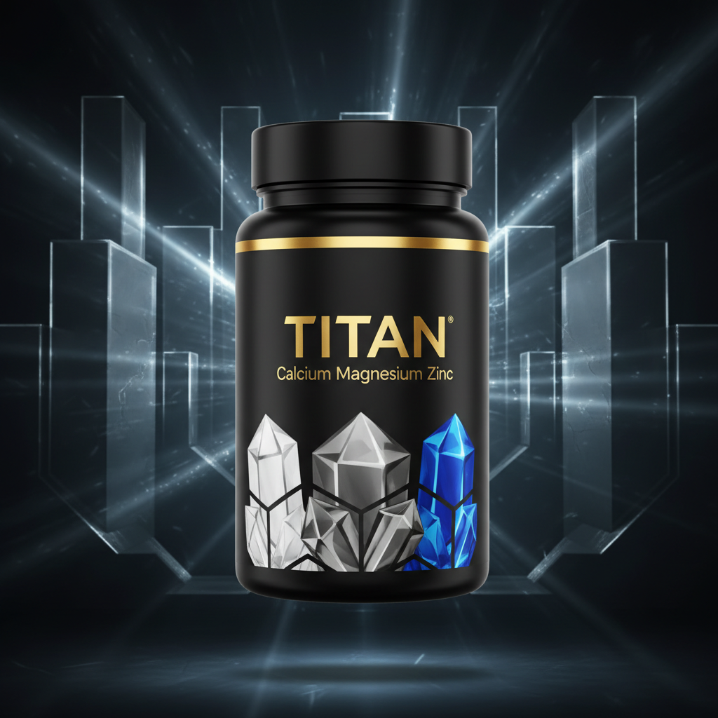 TITAN Calcium Magnesium Zinc supplement bottle