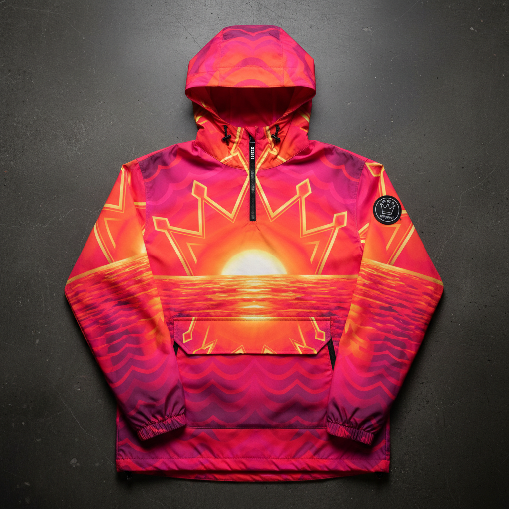 TITAN Men's Neon Sunset Crown Anorak — Golden Hour SWAG Edition