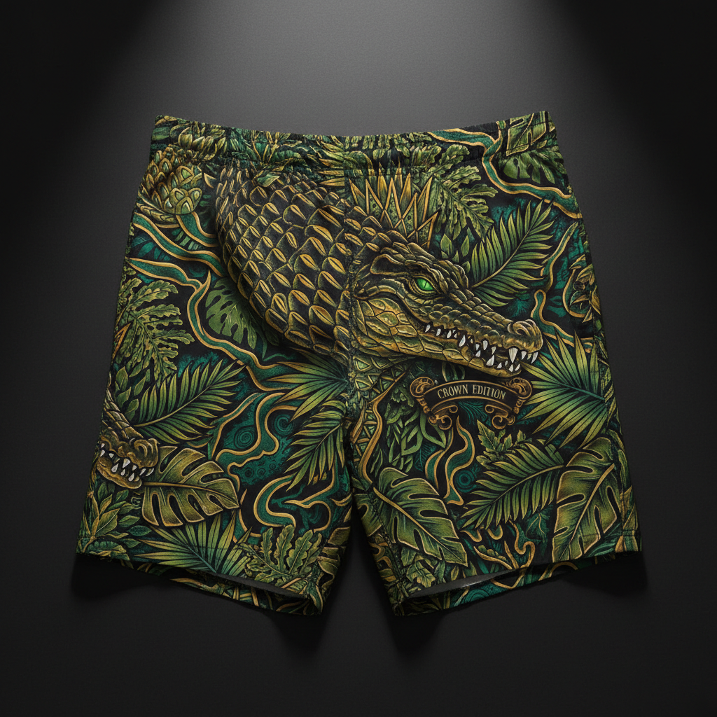 TITAN Men's Swim Trunks Crocodile King Crown Edition