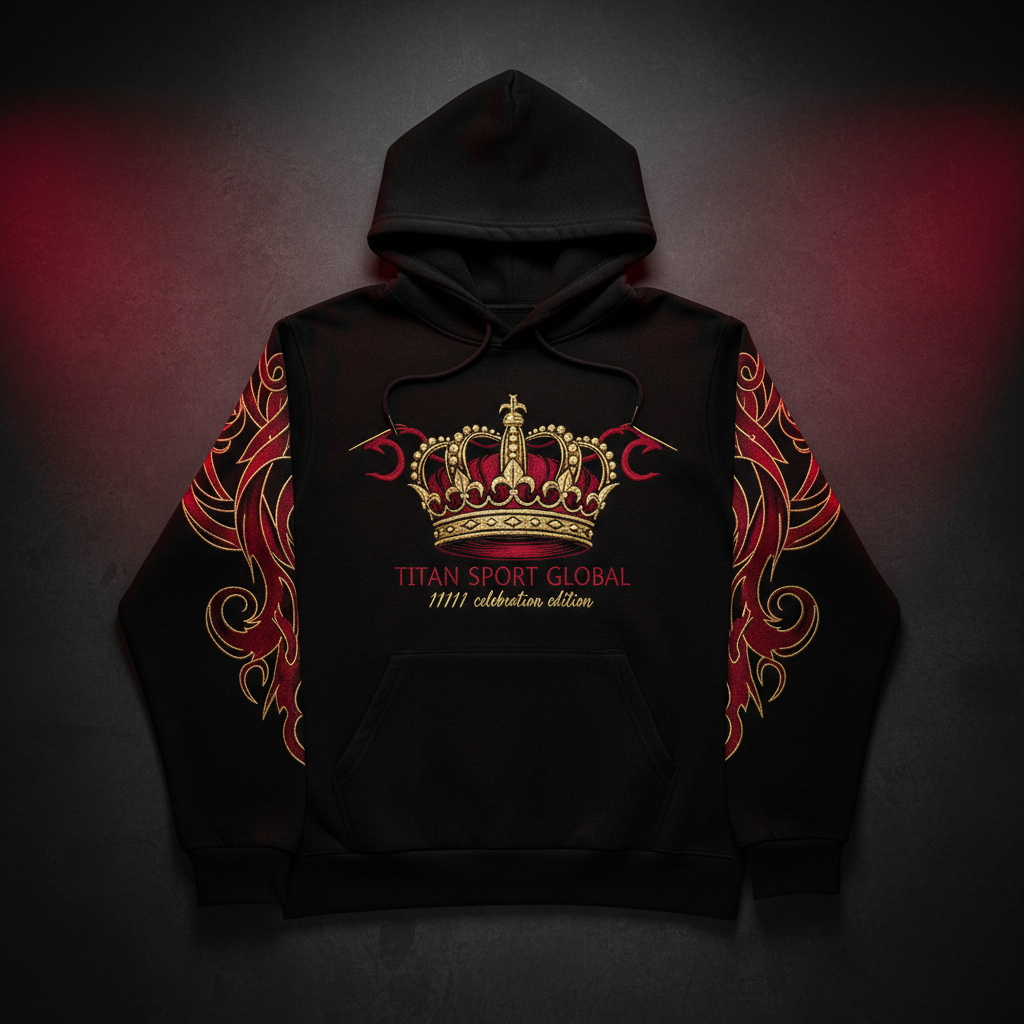 TITAN Men's Crown Edition Lounge Hoodie Crimson Gold